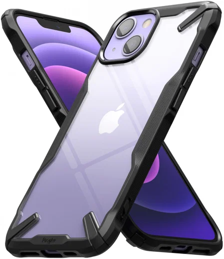 Ringke Fusion X Apple iPhone 13 Hoesje Back Cover Transparant Zwart afbeelding 2