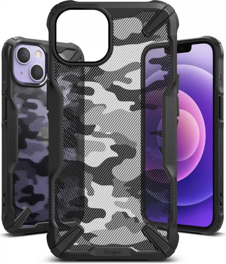 Ringke Fusion X Apple iPhone 13 Hoesje Back Cover Camo Zwart afbeelding 4