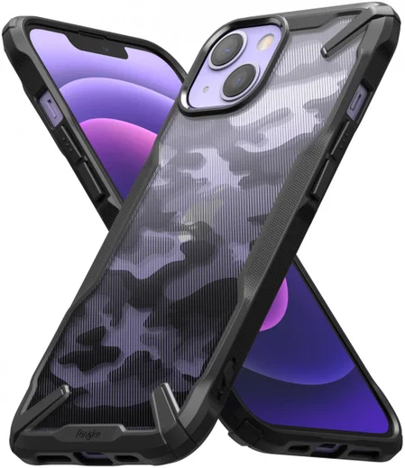 Ringke Fusion X Apple iPhone 13 Hoesje Back Cover Camo Zwart afbeelding 2