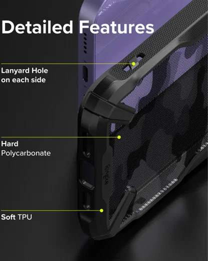 Ringke Fusion X Apple iPhone 13 Hoesje Back Cover Camo Zwart afbeelding 6