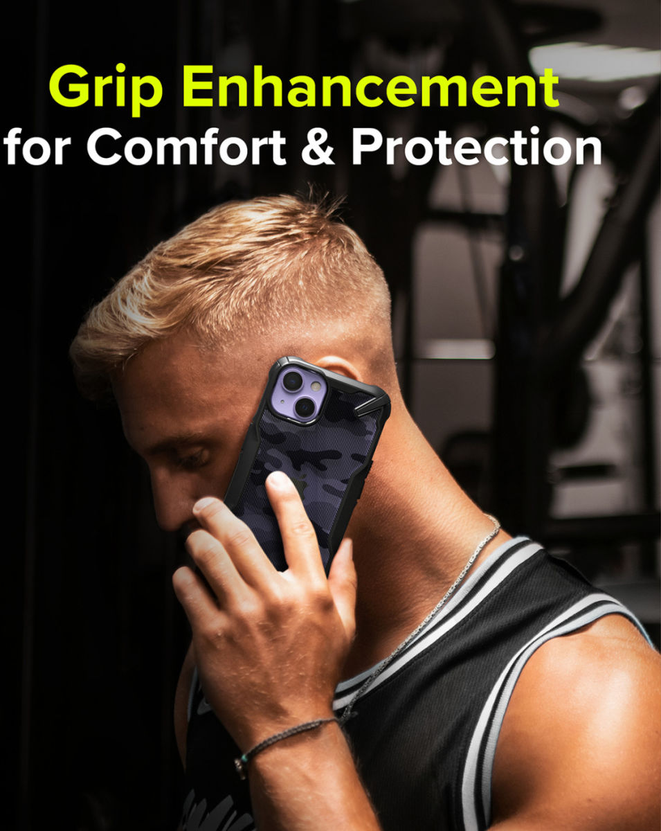 Ringke Fusion X Apple iPhone 13 Hoesje Back Cover Camo Zwart afbeelding 8