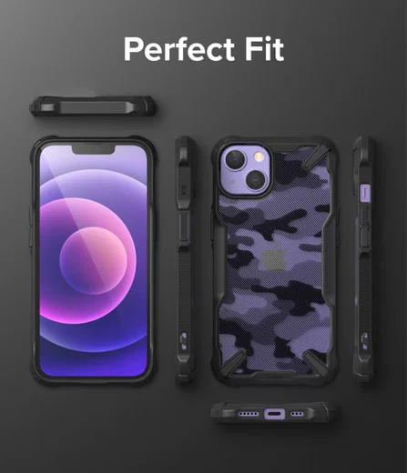 Ringke Fusion X Apple iPhone 13 Hoesje Back Cover Camo Zwart afbeelding 9