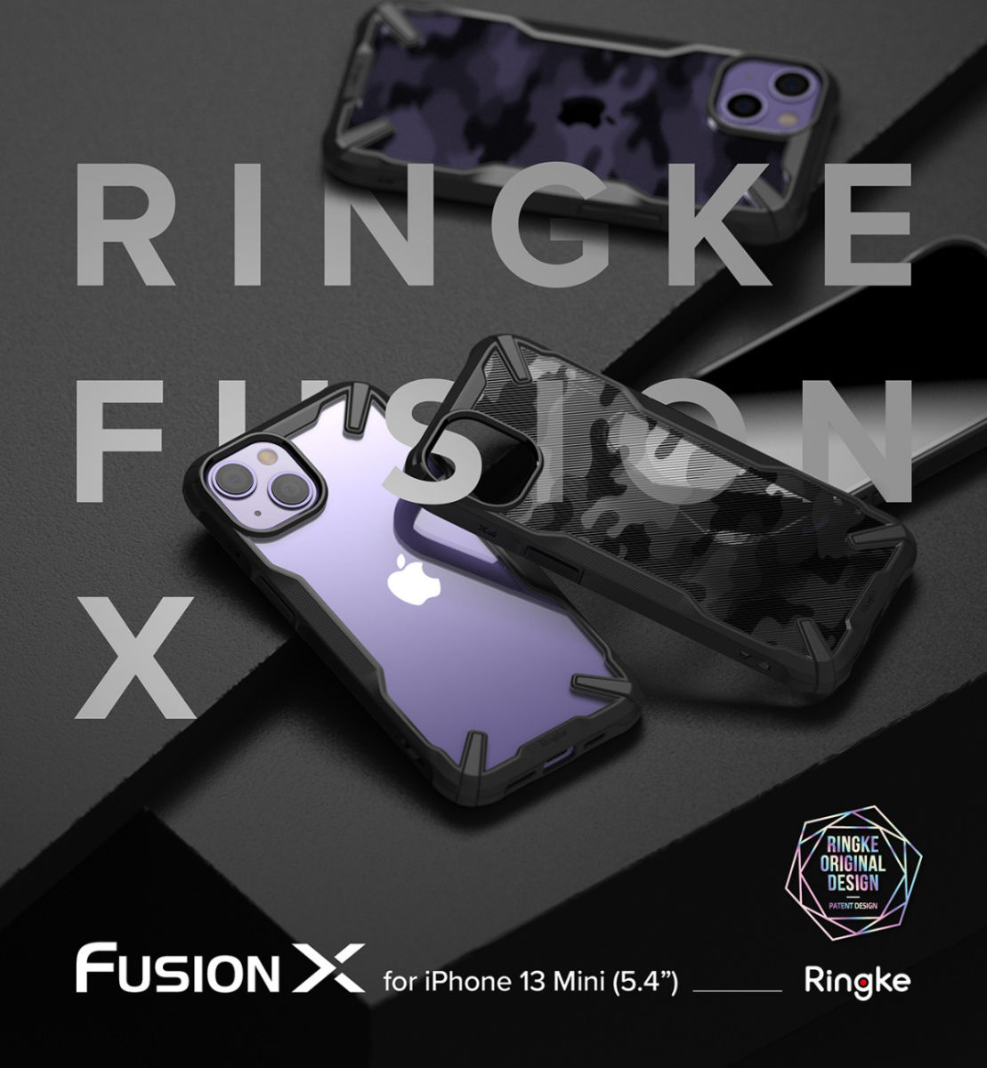 Ringke Fusion X Apple iPhone 13 Mini Hoesje Transparant Zwart afbeelding 11