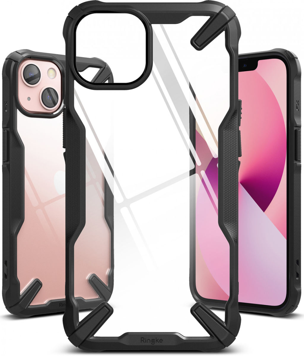 Ringke Fusion X Apple iPhone 13 Mini Hoesje Transparant Zwart afbeelding 2