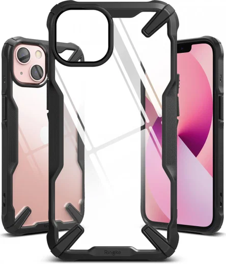 Ringke Fusion X Apple iPhone 13 Mini Hoesje Transparant Zwart afbeelding 2