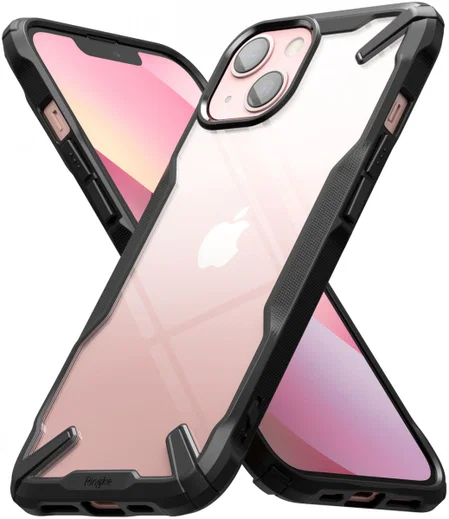 Ringke Fusion X Apple iPhone 13 Mini Hoesje Transparant Zwart afbeelding 3