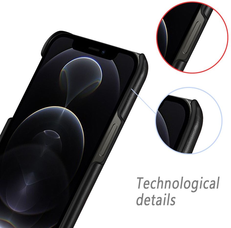 Apple iPhone 13 Pro Hoesje Kunstleer Back Cover met Coating Bruin afbeelding 3