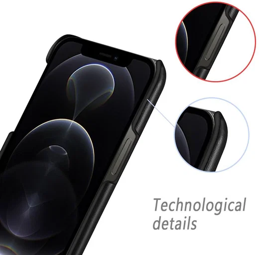 Apple iPhone 13 Pro Hoesje Kunstleer Back Cover met Coating Bruin afbeelding 3