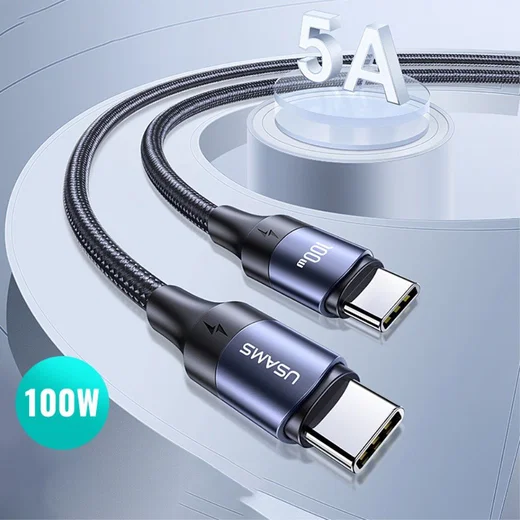 Fast Charge 100W PD USB-C Snellaad Kabel 5A Gevlochten Nylon 2 Meter afbeelding 10