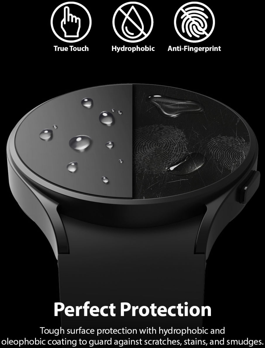 Ringke ID - Glass Samsung Galaxy Watch 4 40MM Screen Protector (4-Pack) afbeelding 5