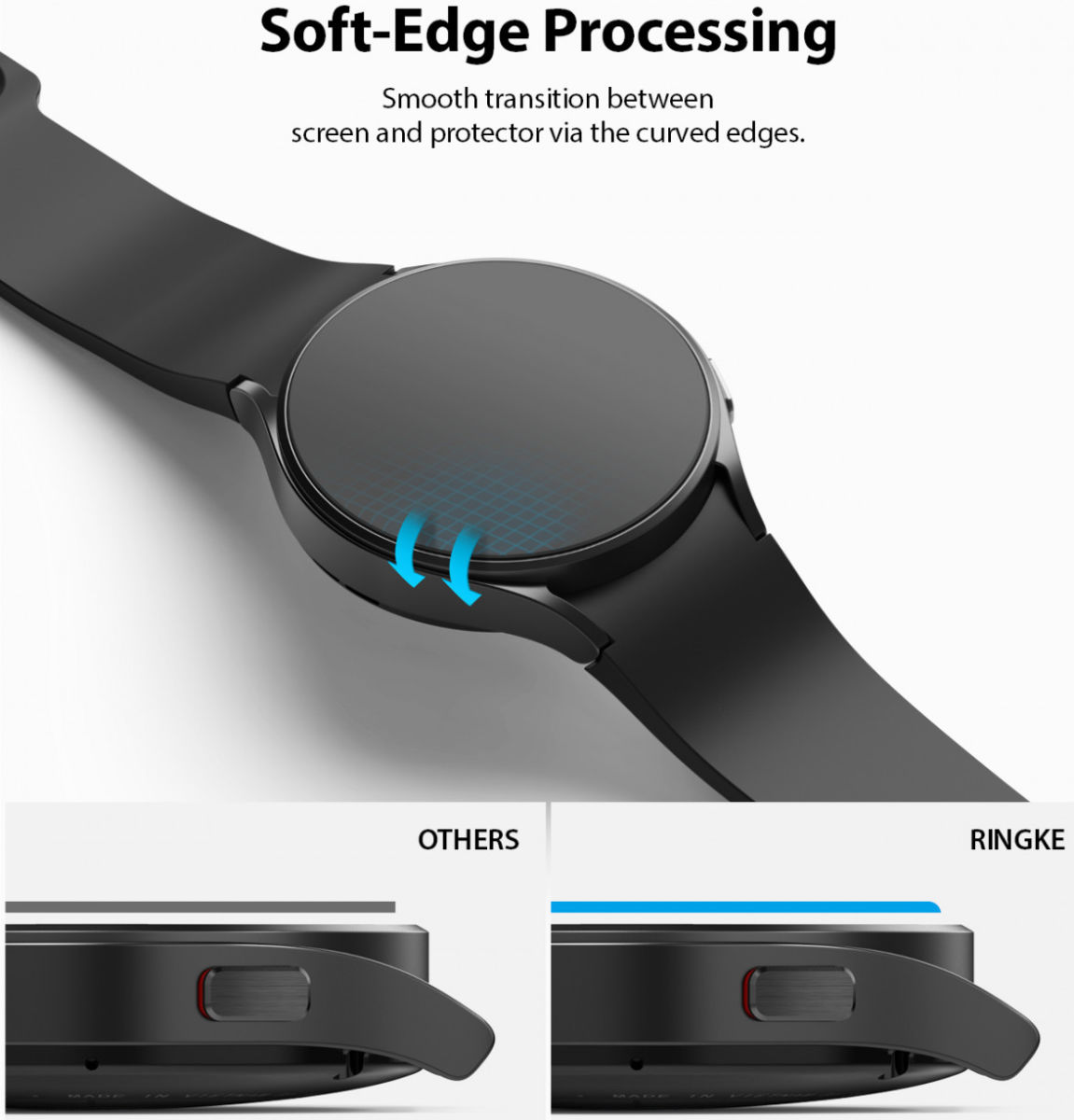 Ringke ID - Glass Samsung Galaxy Watch 4 40MM Screen Protector (4-Pack) afbeelding 7