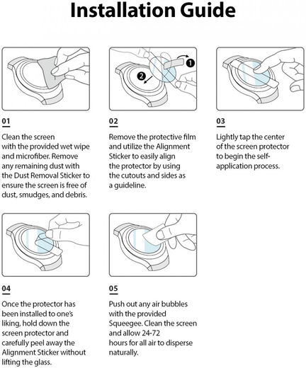 Ringke ID - Glass Samsung Galaxy Watch 4 40MM Screen Protector (4-Pack) afbeelding 11