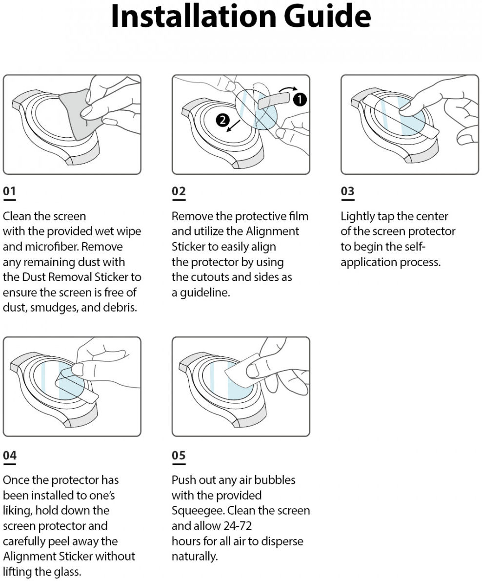 Ringke ID - Glass Samsung Galaxy Watch 4 44MM Screen Protector (4-Pack) afbeelding 11