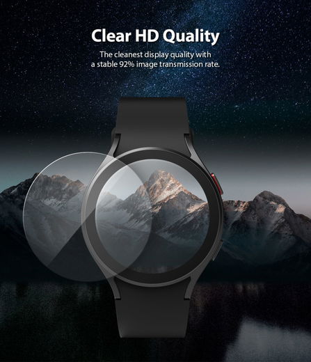 Ringke ID - Glass Samsung Galaxy Watch 4 44MM Screen Protector (4-Pack) afbeelding 5
