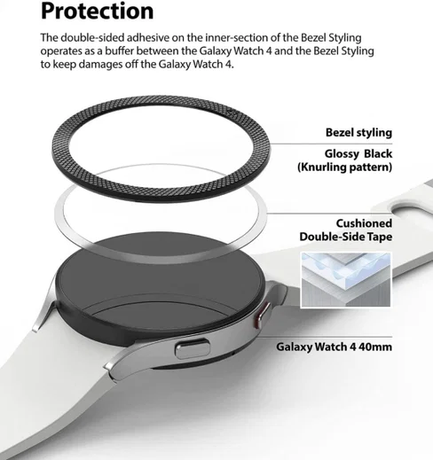 Ringke Bezel Styling - Galaxy Watch 4 40MM Randbeschermer - Zwart afbeelding 2