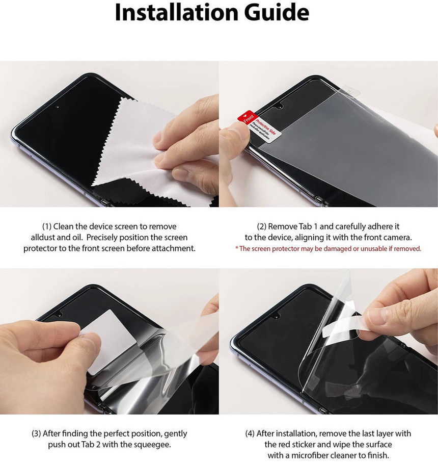 Ringke ID Glass Samsung Galaxy Z Fold 3 Screen Protector Display Folie afbeelding 12