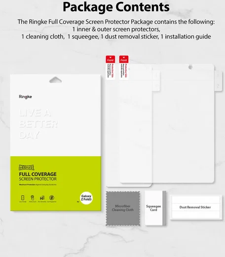 Ringke ID Glass Samsung Galaxy Z Fold 3 Screen Protector Display Folie afbeelding 13