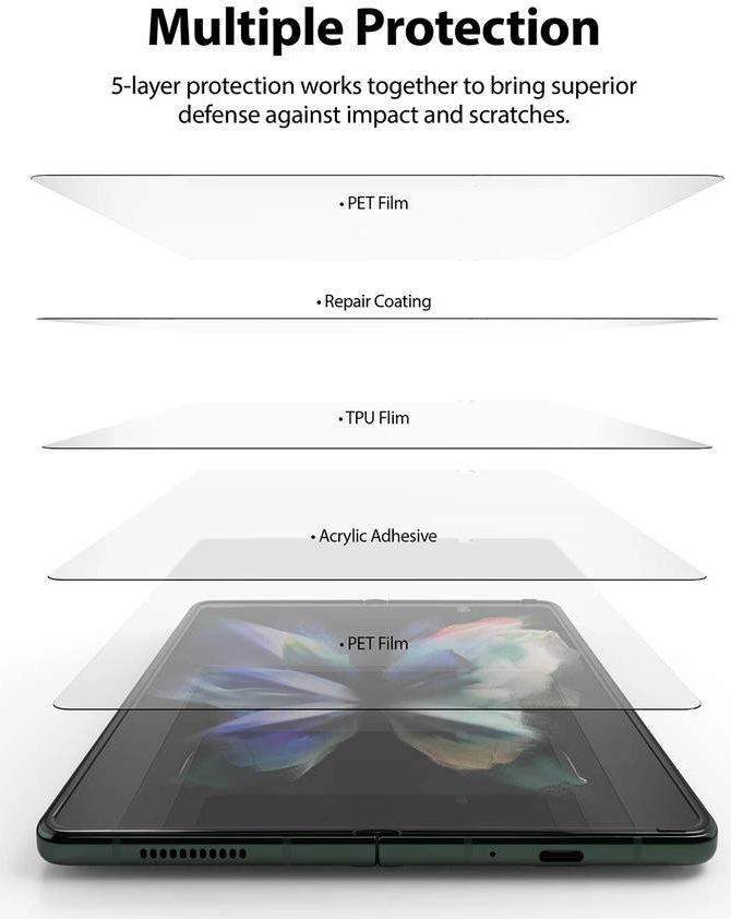 Ringke ID Glass Samsung Galaxy Z Fold 3 Screen Protector Display Folie afbeelding 4