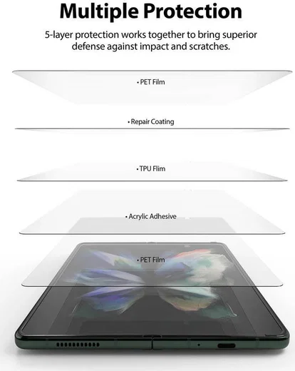 Ringke ID Glass Samsung Galaxy Z Fold 3 Screen Protector Display Folie afbeelding 4