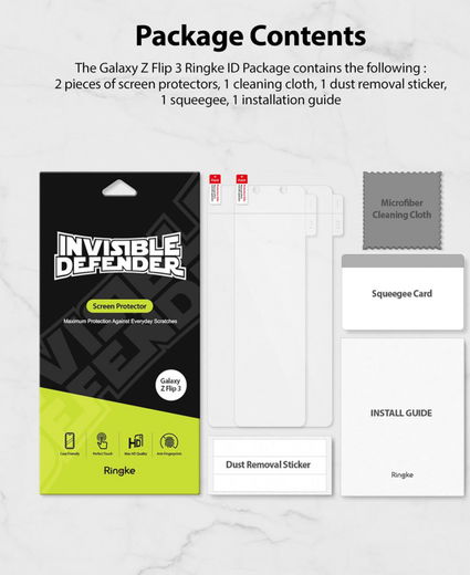 Ringke ID Glass Samsung Galaxy Z Flip 3 Screen protector Display Folie afbeelding 11