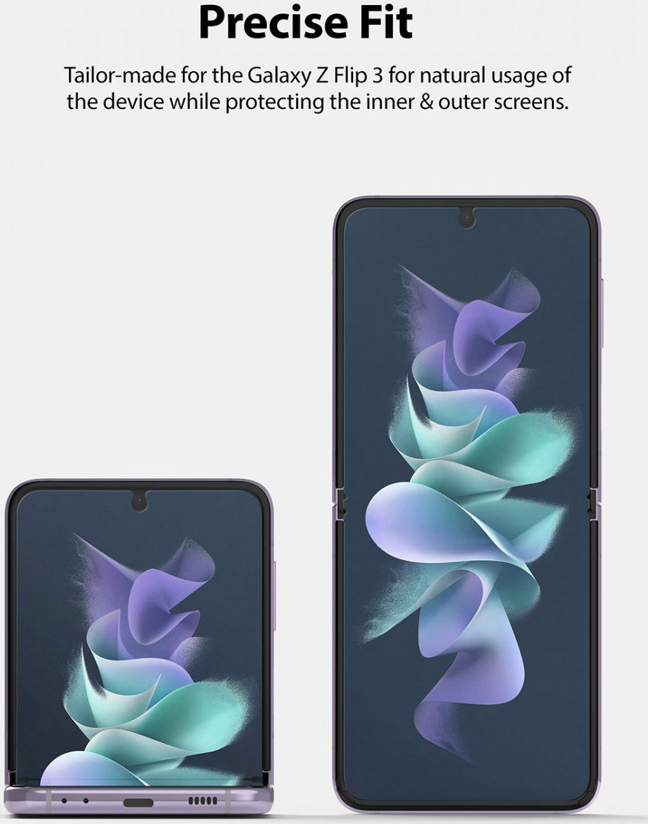 Ringke ID Glass Samsung Galaxy Z Flip 3 Screen protector Display Folie afbeelding 2