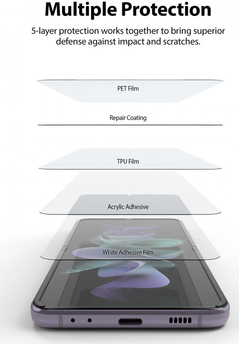 Ringke ID Glass Samsung Galaxy Z Flip 3 Screen protector Display Folie afbeelding 5