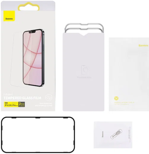 Baseus Apple iPhone 13 / Pro Tempered Glass Screenprotector (2-Pack) afbeelding 13