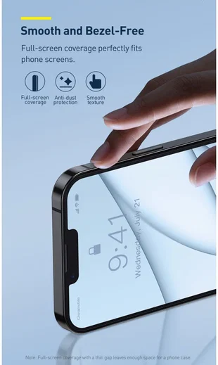Baseus Apple iPhone 13 / Pro Tempered Glass Screenprotector (2-Pack) afbeelding 15
