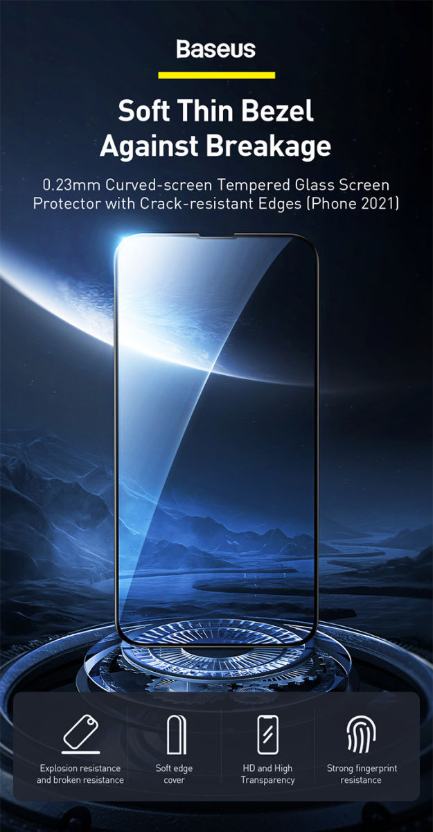 Baseus Apple iPhone 13 / 13 Pro Tempered Glass Screen Protector 2-Pack afbeelding 10