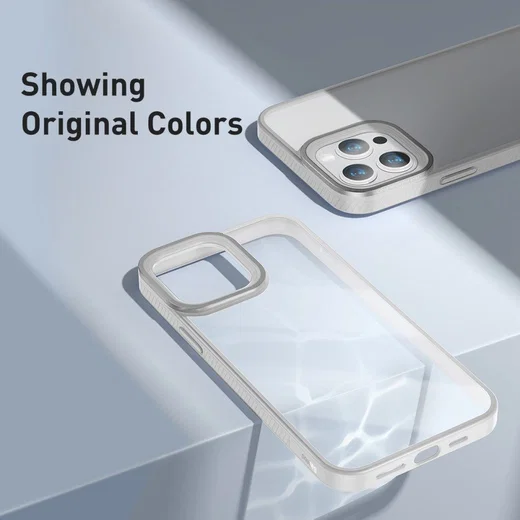 Baseus Apple iPhone 13 Pro Hoesje Back Cover TPU Transparant Grijs afbeelding 9