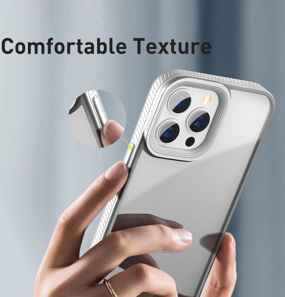 Baseus Apple iPhone 13 Pro Hoesje Back Cover TPU Transparant Grijs afbeelding 10
