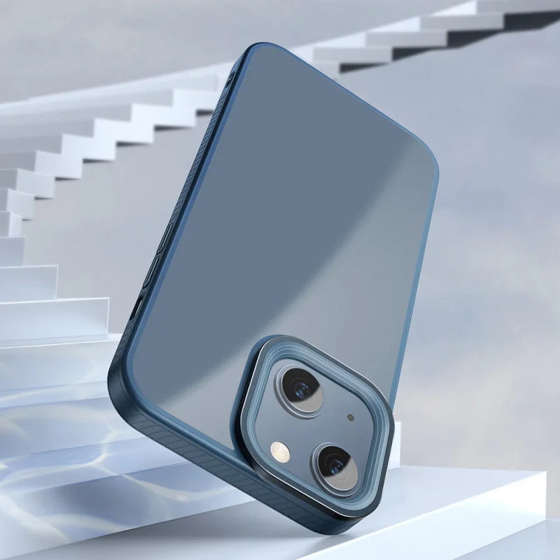 Baseus Apple iPhone 13 Hoesje Back Cover TPU Transparant Blauw afbeelding 3