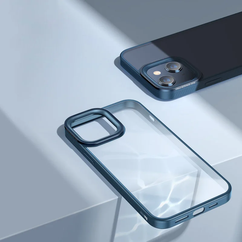 Baseus Apple iPhone 13 Hoesje Back Cover TPU Transparant Blauw afbeelding 4