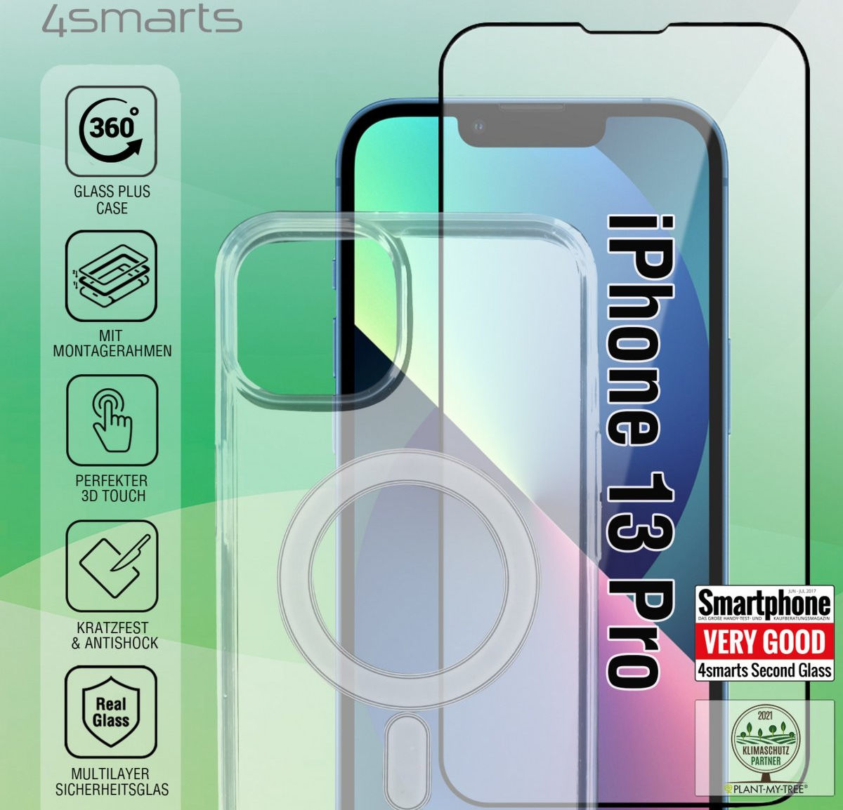 4smarts iPhone 13 Pro TPU Hoesje MagSafe + Screen Protector met Frame afbeelding 2