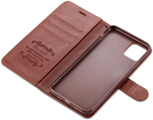 AZNS Apple iPhone 13 Mini Hoesje Wallet Book Case Kunstleer Bruin afbeelding 4