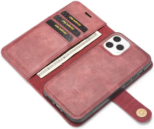 Apple iPhone 13 Pro Max Hoesje 2-in-1 Book Case en Back Cover Rood afbeelding 2