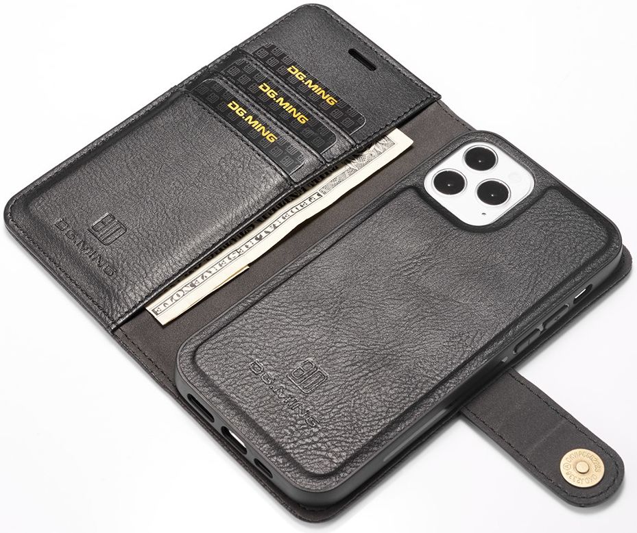 DG Ming Apple iPhone 13 Hoesje 2-in-1 Book Case en Back Cover Zwart afbeelding 2