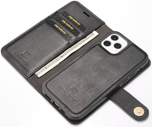 DG Ming Apple iPhone 13 Hoesje 2-in-1 Book Case en Back Cover Zwart afbeelding 2