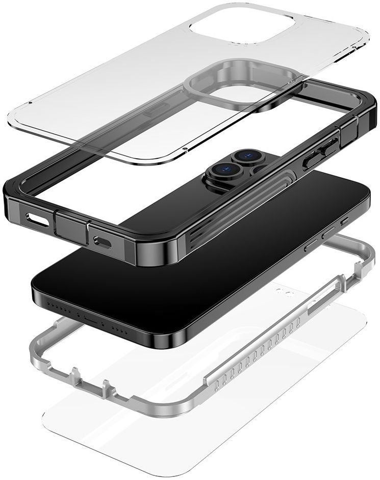 iPhone 13 Pro Hoesje Full Protect 360° Cover Schokbestendig Zwart afbeelding 8