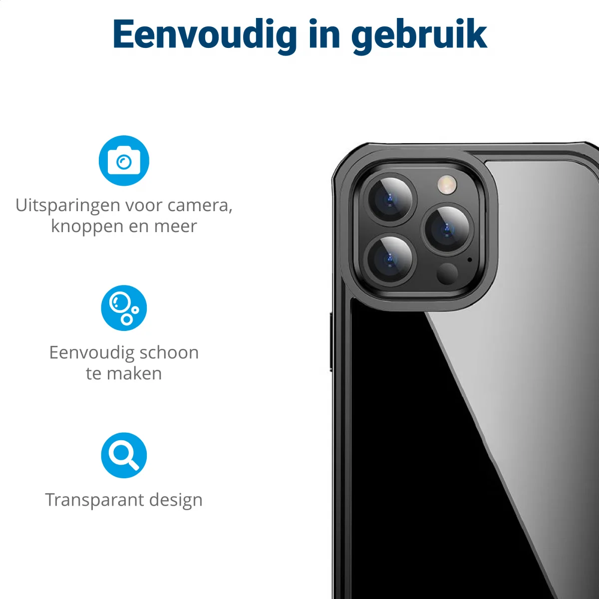 iPhone 13 Pro Hoesje Full Protect 360° Cover Schokbestendig Zwart afbeelding 4