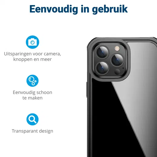 iPhone 13 Pro Hoesje Full Protect 360° Cover Schokbestendig Zwart afbeelding 4