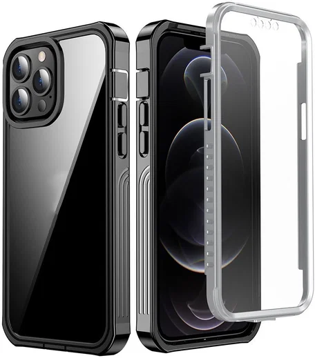 iPhone 13 Pro Max Hoesje Full Protect 360° Cover Schokbestendig Zwart afbeelding 15