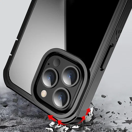iPhone 13 Pro Max Hoesje Full Protect 360° Cover Schokbestendig Zwart afbeelding 16