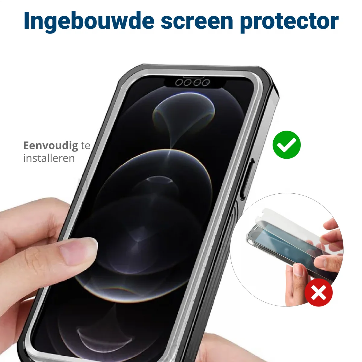Apple iPhone 13 Hoesje Full Protect 360° Cover Schokbestendig Zwart afbeelding 4
