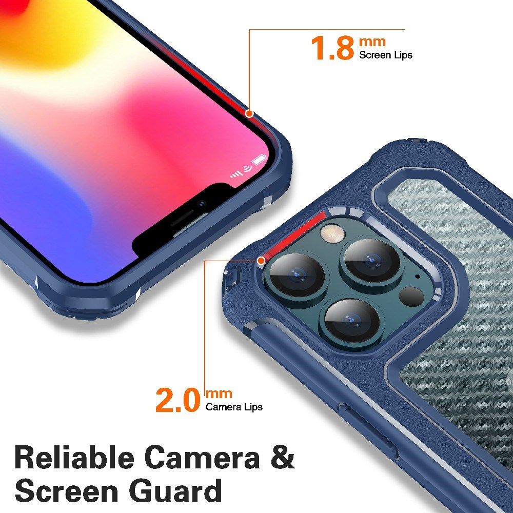 Apple iPhone 13 Pro Hoesje Volledig Schokbestendig Carbon Cover Groen afbeelding 3