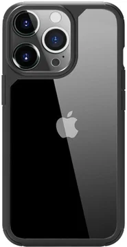 Apple iPhone 13 Pro Hoesje Hybride Back Cover Transparant/Zwart