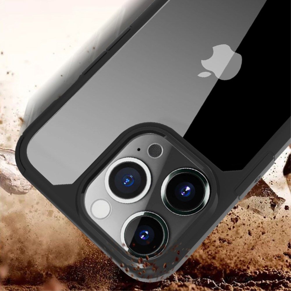 Apple iPhone 13 Pro Hoesje Hybride Back Cover Transparant/Zwart afbeelding 5