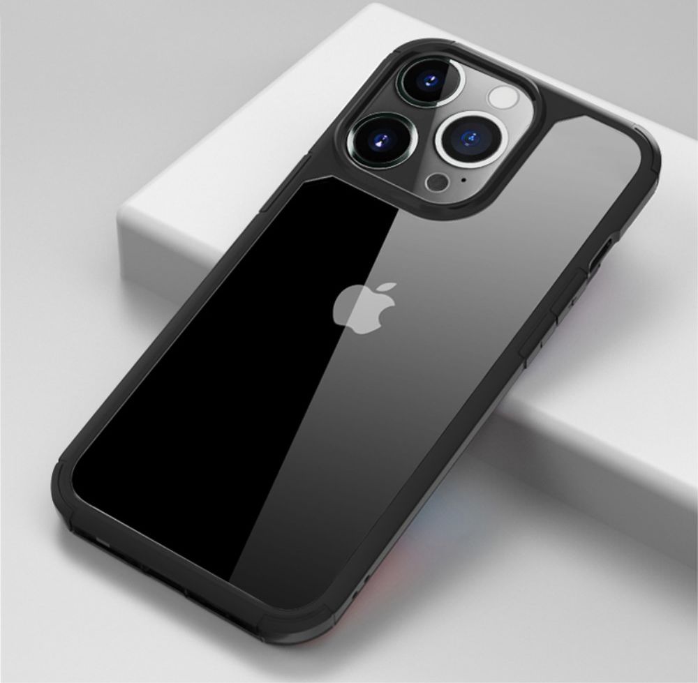 Apple iPhone 13 Pro Hoesje Hybride Back Cover Transparant/Zwart afbeelding 7