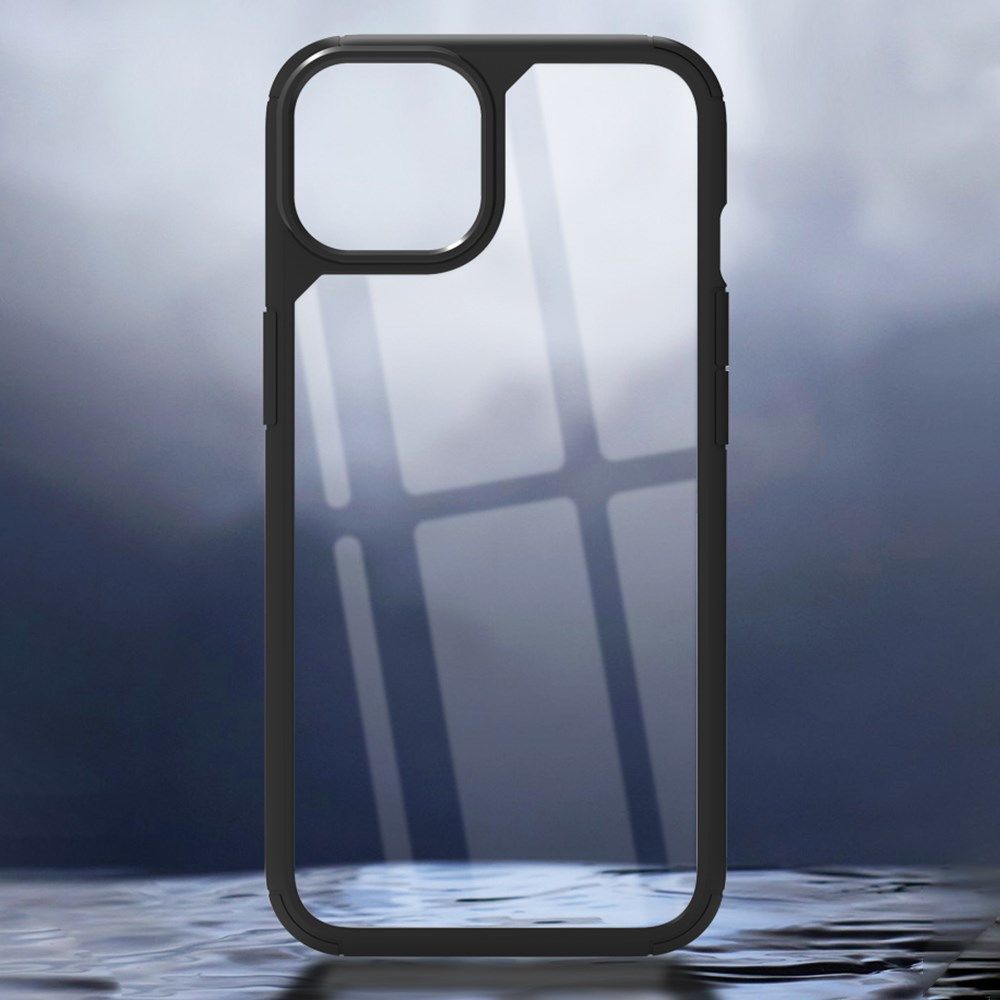 Apple iPhone 13 Pro Hoesje Hybride Back Cover Transparant/Zwart afbeelding 6