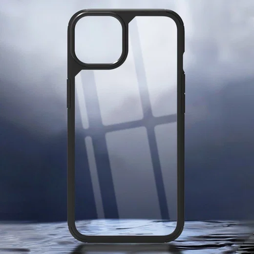 Apple iPhone 13 Pro Hoesje Hybride Back Cover Transparant/Zwart afbeelding 6